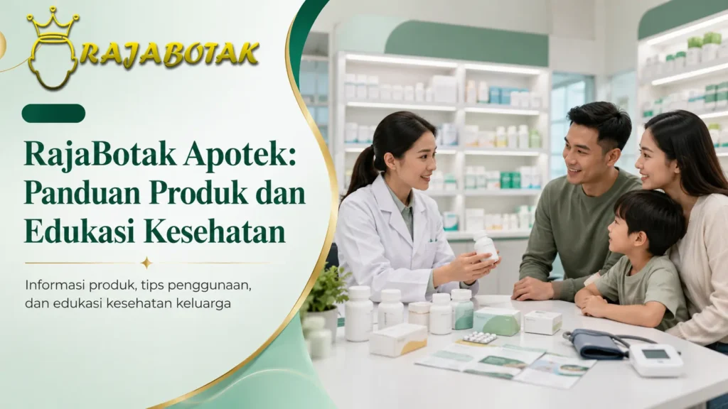 Ilustrasi panduan produk dan edukasi kesehatan keluarga dari RajaBotak Apotek
