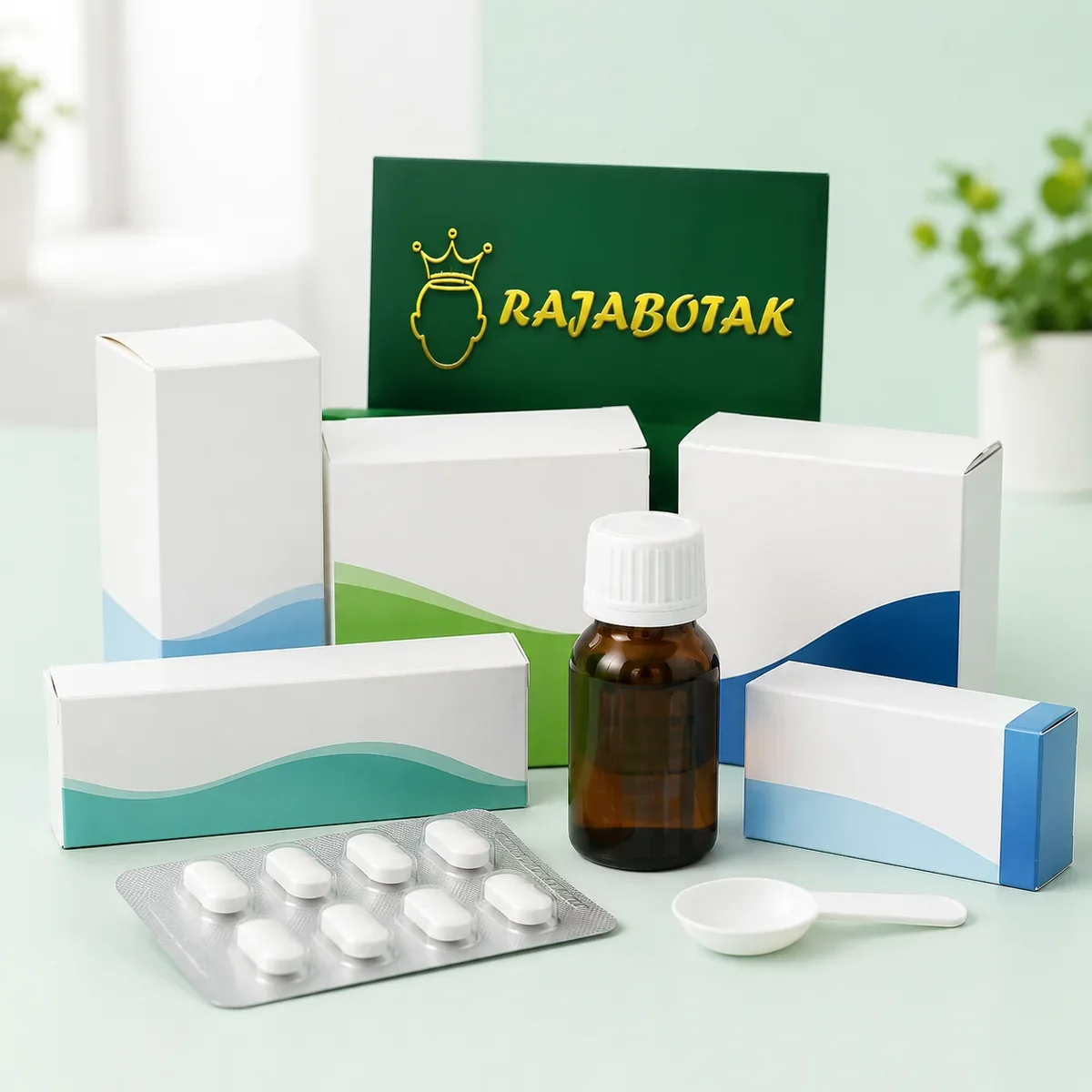 Kategori obat bebas RajaBotak Apotek dengan kemasan kesehatan generik