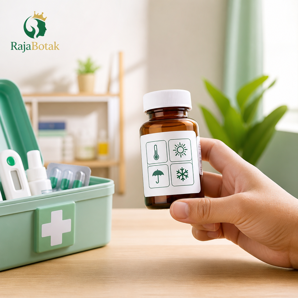 Ilustrasi memahami simbol penyimpanan pada label obat