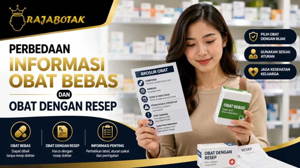 Ilustrasi perbedaan informasi obat bebas dan obat dengan resep