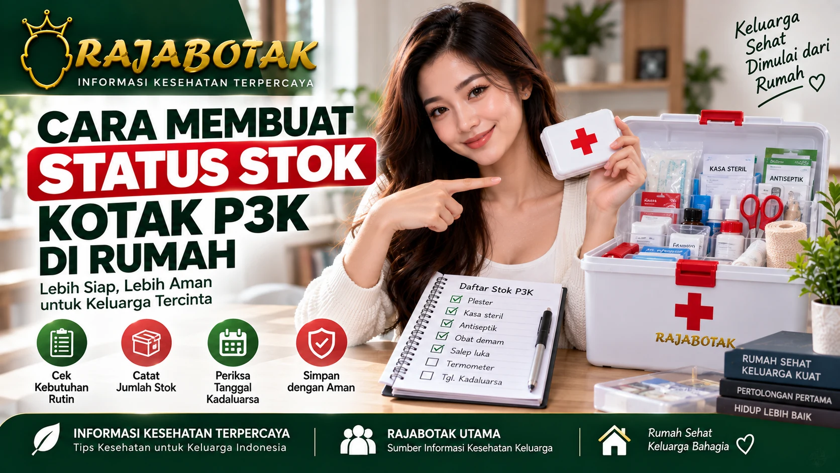Cara membuat status stok kotak P3K di rumah