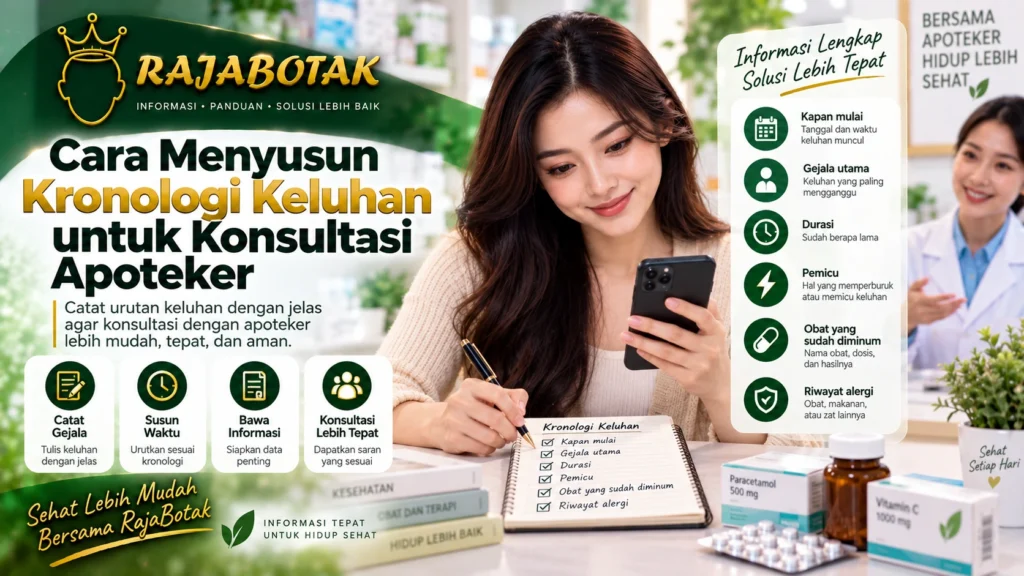 Cara menyusun kronologi keluhan untuk konsultasi apoteker RajaBotak Apotek