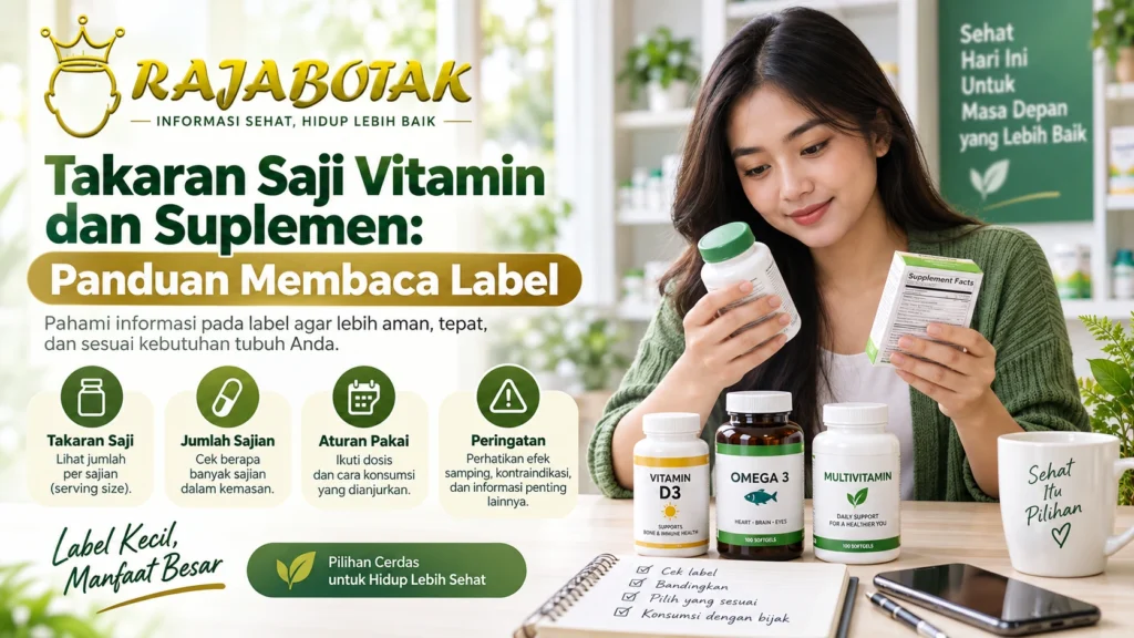 Takaran saji vitamin dan suplemen pada label untuk panduan keluarga