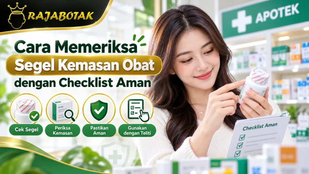 Ilustrasi panduan memeriksa segel kemasan obat sebelum disimpan