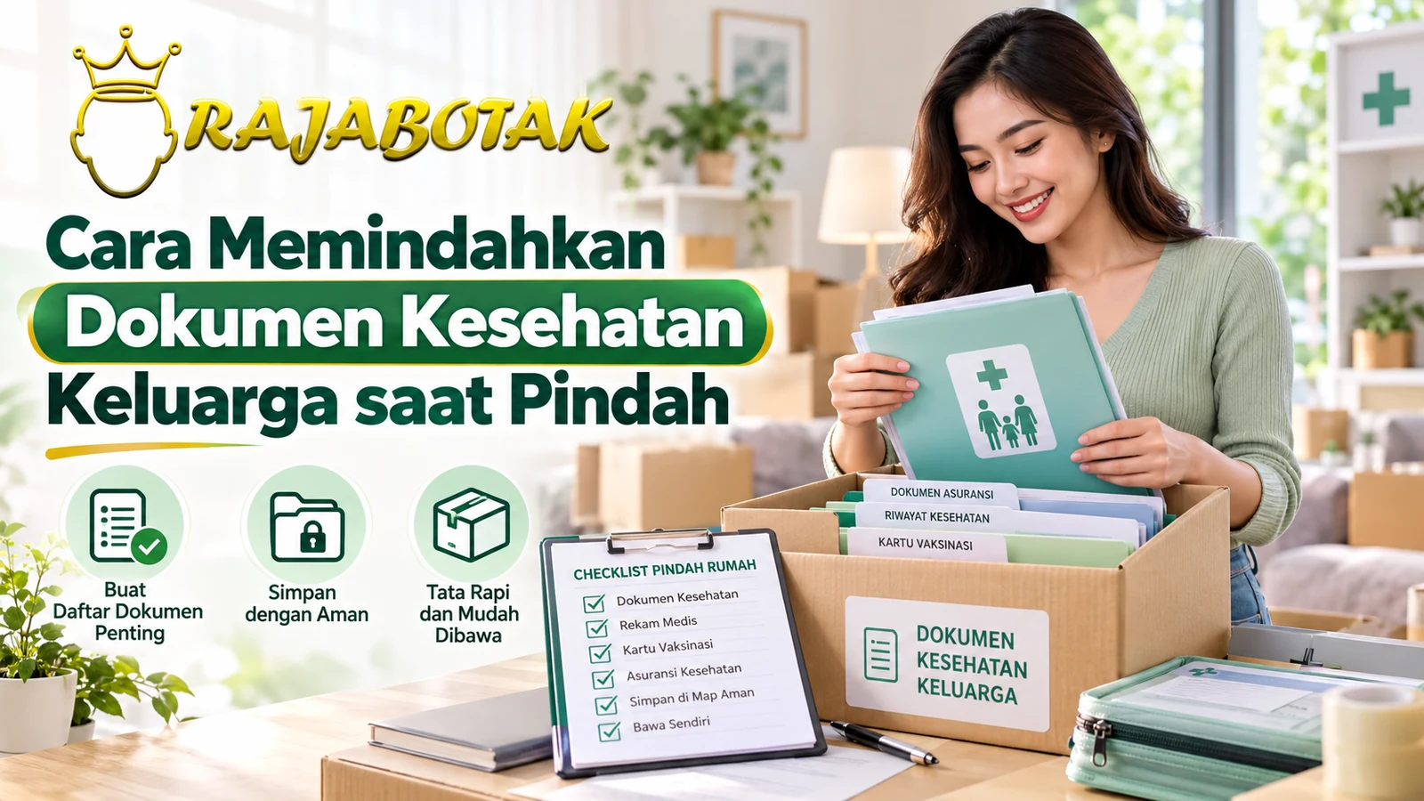 Ilustrasi panduan memindahkan dokumen kesehatan keluarga saat pindah rumah