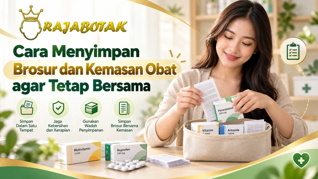 Cara menyimpan brosur dan kemasan obat agar tetap bersama RajaBotak