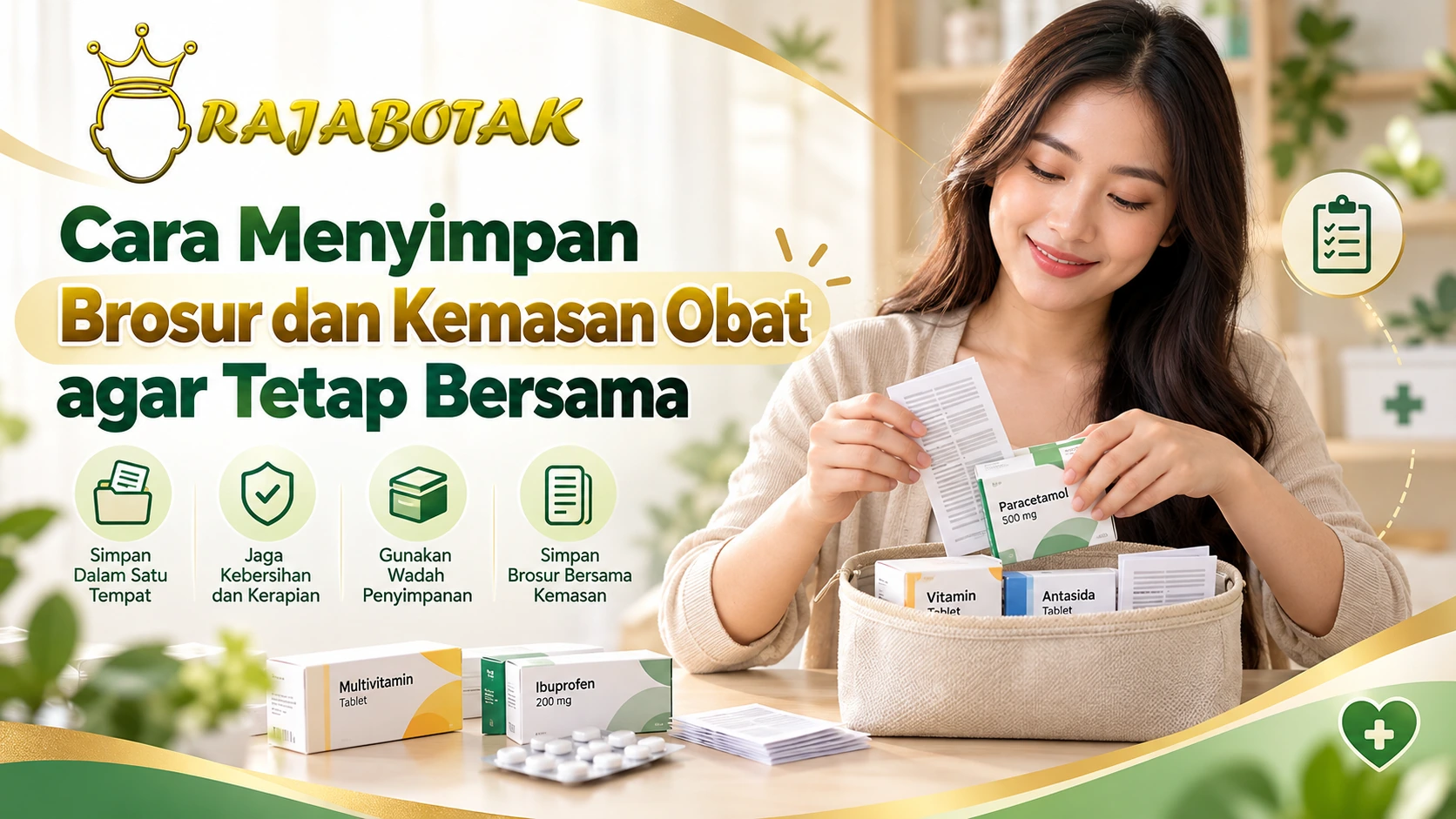 Cara menyimpan brosur dan kemasan obat agar tetap bersama RajaBotak
