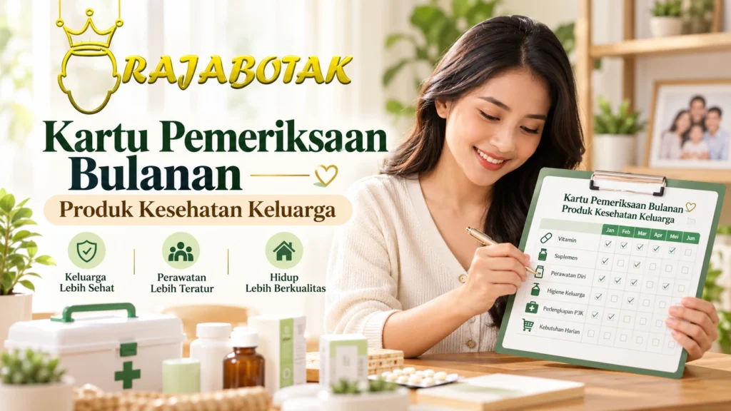 Kartu pemeriksaan bulanan produk kesehatan keluarga RajaBotak