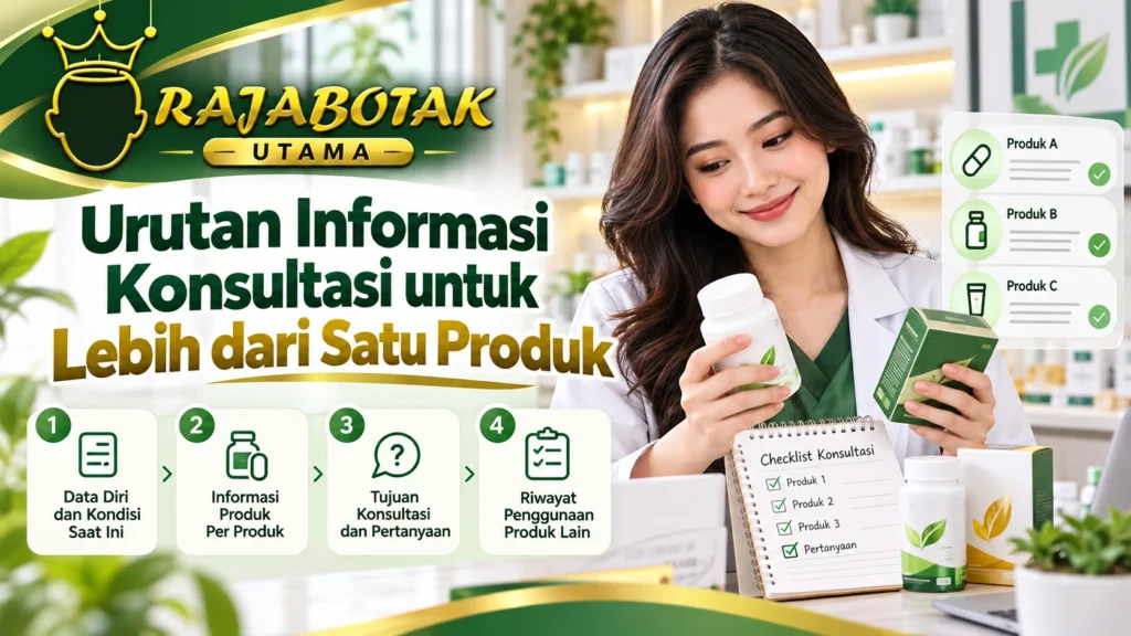 Urutan informasi konsultasi untuk lebih dari satu produk RajaBotak