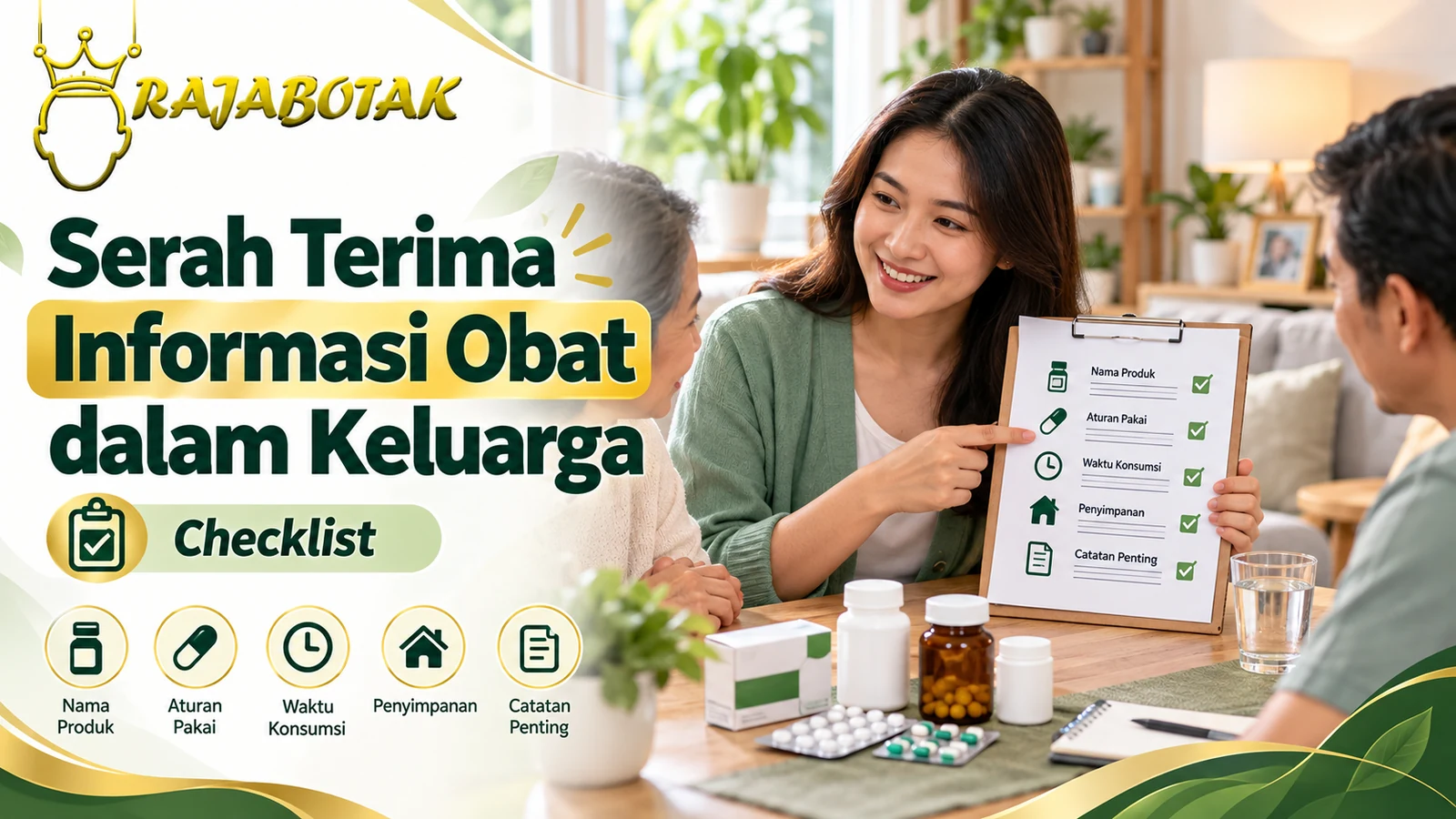 Ilustrasi checklist serah terima informasi obat dalam keluarga